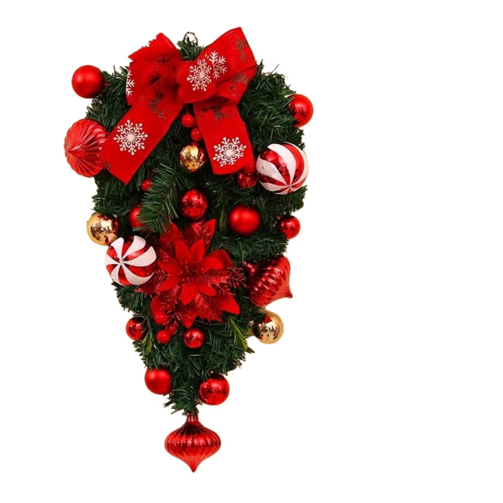 ZBDZSW Decoraciones de Navidad coronas colgantes escena interior puerta adornos ratán