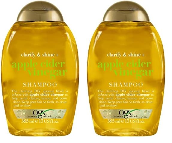 OGX Apple Cider Vinegar Clarifying Shampoo for Oily and Greasy Hair, 385 ml (Pack of 2)