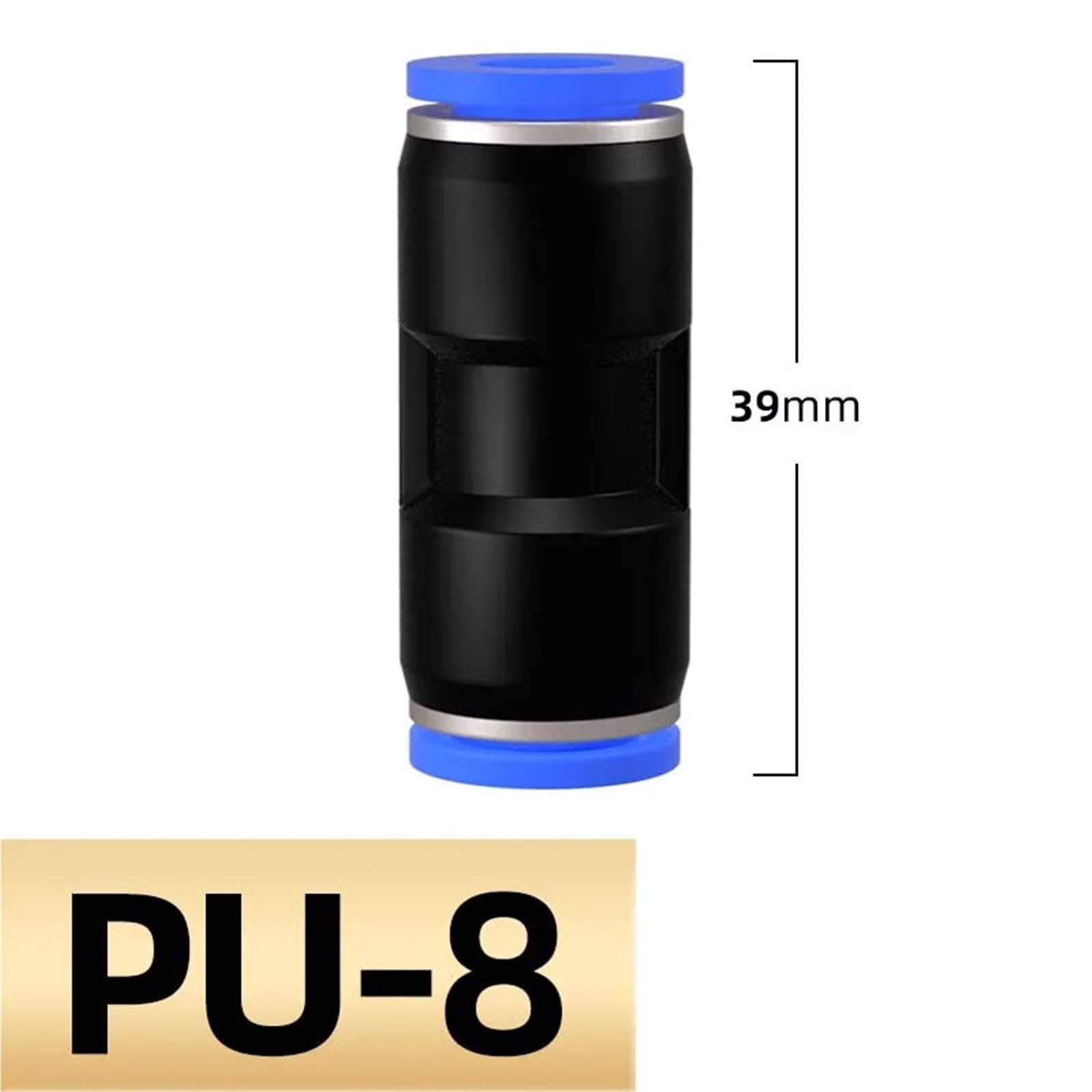 1 conector neumático de poliuretano de 4 mm, 6 mm, 8 mm, 10 mm, 12 mm, 14 mm, 16 mm, manguera de agua de aire a presión, conector recto de gas (8100 unidades)