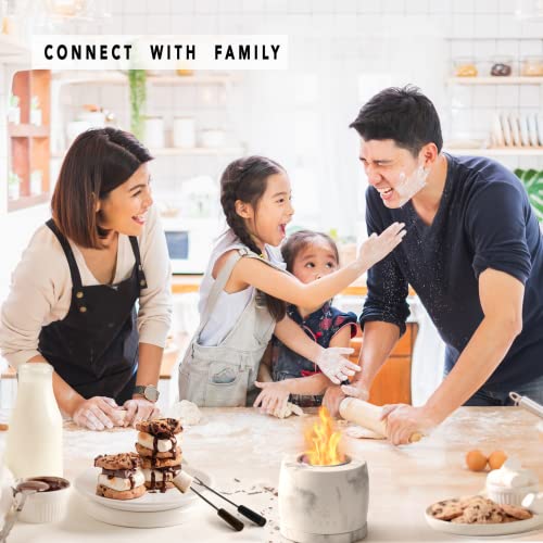 The-Fire Tabletop Fire Pit - Small Fire Pit - Smores Maker Tabletop Indoor Outdoor Featuring Dual Flame Marble Effect Mini Personal Fireplace For Indoor & Garden #TOP1