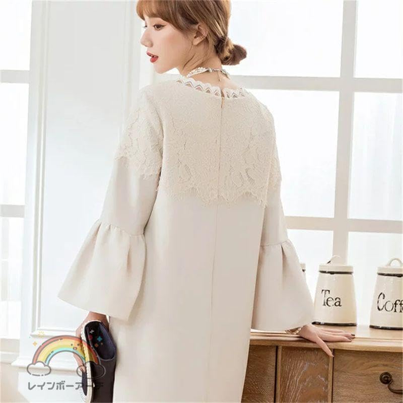 スーツワンピース 代 レディース 入園式 ママ パーティードレス 結婚式 ドレス お呼ばれ大きいサイズ 代 代 春 夏 (ネイビー,