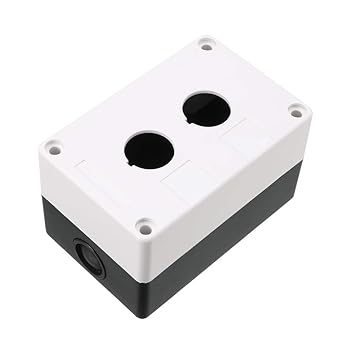 uxcell uxcell Push Button Switch Control Station Box 22mm 2 Button Hole Waterproof White Black