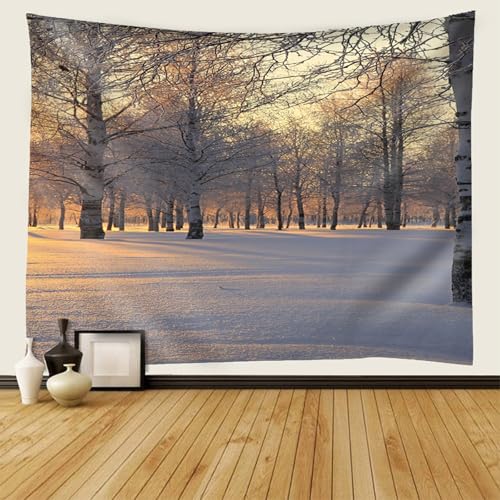Tenture paysage de neige cache misère mural déco chambre moderne