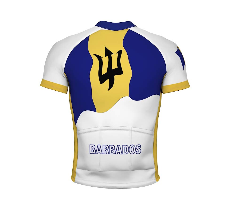 ScudoPro Barbados Emblem Full Zipper Bike Short Sleeve Cycling Jersey for Men - Size 2XL Multicolored