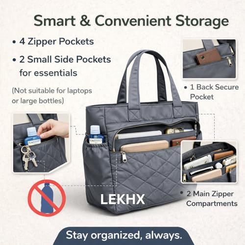 Image of LX LEKHX Women's Tote Bags - Stylish Handbags for Office, College & Party Use | Spacious & Trendy Shoulder Bag for Work, Casual & Evening | Durable, Lightweight & Fashionable Tote for Women