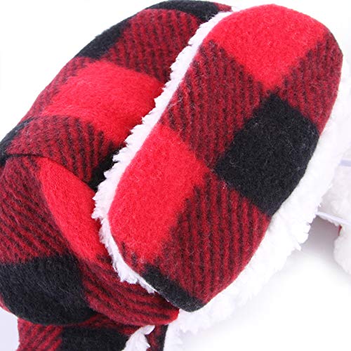 SEIS Christmas Dog Hat with Earmuffs Winter Adjustable Pet Red Plaid Pet Cap Xmas Dog Headwear for Small Medium Large… - Image 5