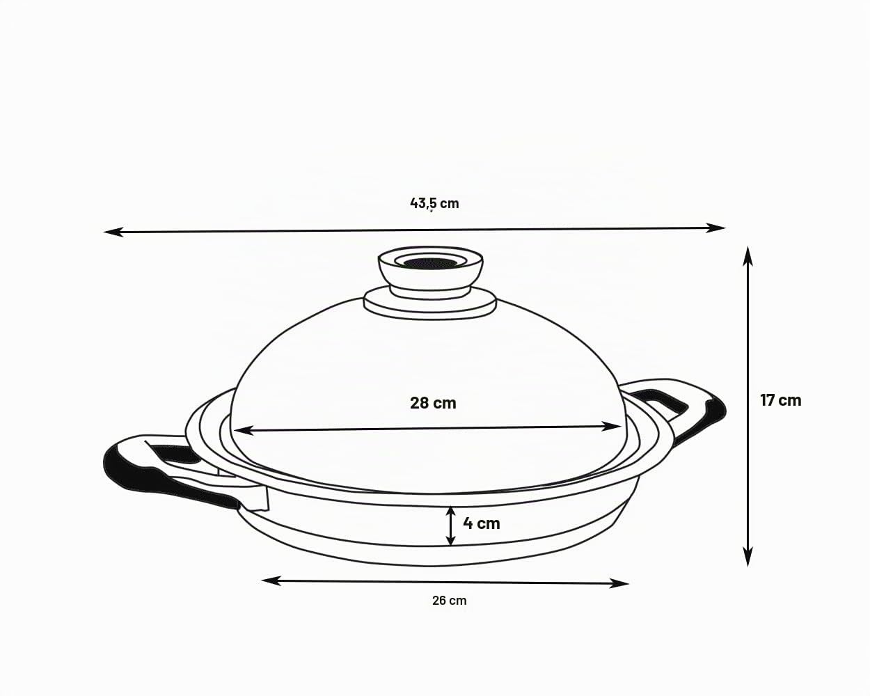 Ecovitam Bistecchiera Acciaio Inox 18/10 - Diametro 28 cm - per Tutti i Piani Cottura - Termometro Integrato - Made in Italy