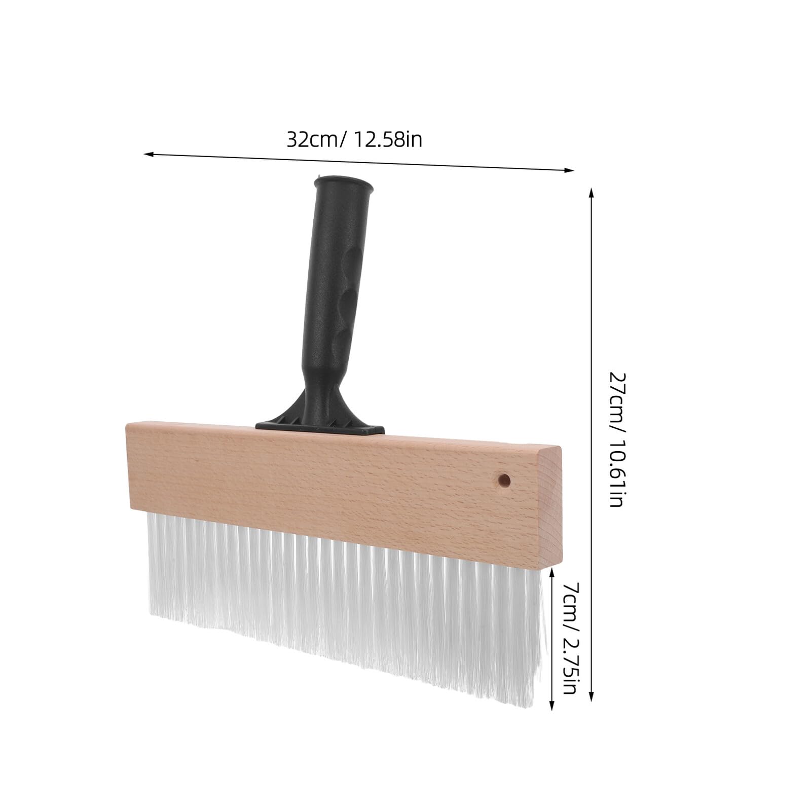 POPETPOP Pennello Angolato per Pittura Artistica 32 Cm Setole Sintetiche Resistenti, Manico in Legno Leggero per Decorazioni Murali Fai da Te e Texture su Pareti e Mobili