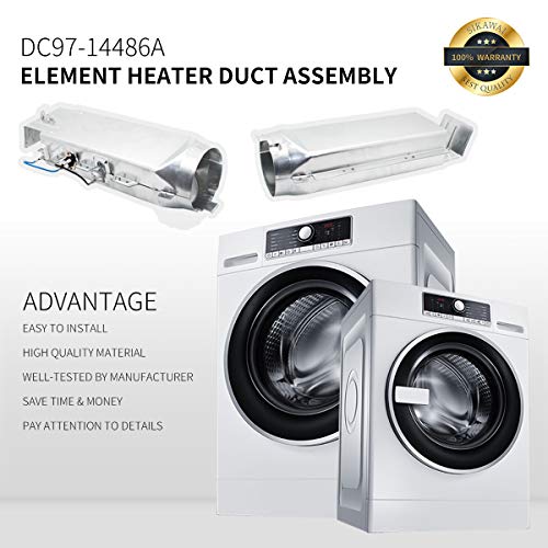 Sikawai DC97-14486A Dryer Heating Element Heater Duct Assembly Fit for Samsung kenmore Dryer Replaces AP4342351 PS4220205 DC97-08891A - Thumbnail 4