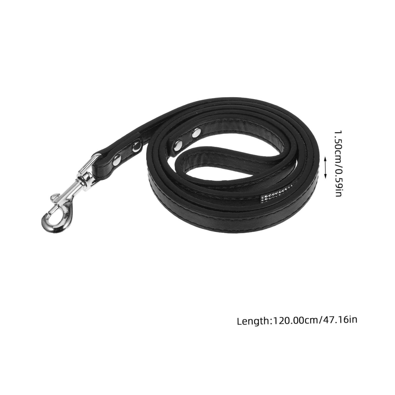 Mikikit PU Leather Dog Leash with Sparkly Rhinestones Colorful Training Walking for Dogs and Cats for Daily Use Jogging Running and Leisurely