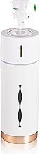 Car Humidifier Diffuser,USB Personal Desk Humidifier,Small Mini Cool Mist Humidifier for Bedroom,Office,Travel,Car,Super Quiet,Auto Shut-Off,7 Color LED Lights Changing(White)
