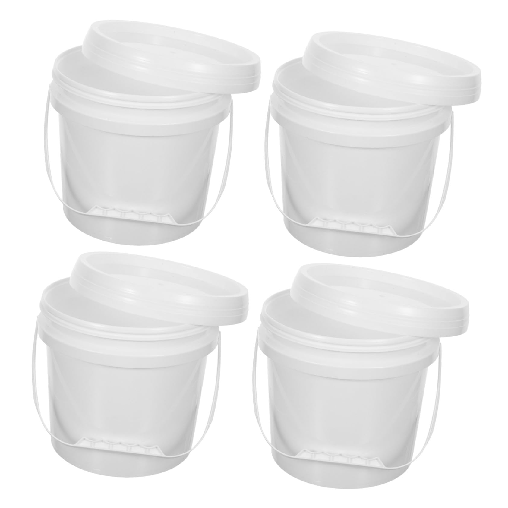 OUNONA 4 Sztuki Częściowy Białych Szczelnych Pojemników Plastikowych z Pokrywkami Do Przechowywania Żywności Wiaderka Do Lodów Mleka i Przetworów Zamrażarki i Przechowywania