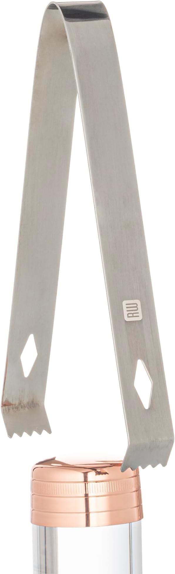 ProKitchen Stainless Steel Ice Tong Diamond for Cocktails - with Claw Grip Teeth, Ergonomic Grip Metal Tongs, Ice Picker for Bar and Home - Copper 4
