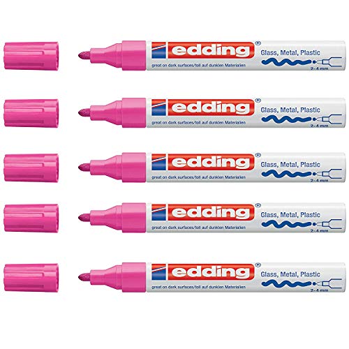 Edding 750 rosa Lackmarker 2-4mm Rund 5 Stück