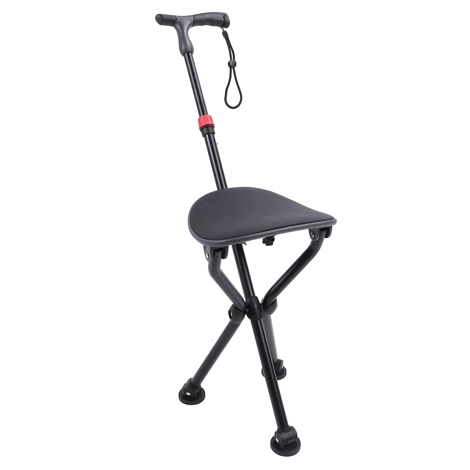 Bastón Plegable, Bastón Plegable Ligero con Asiento, Bastón Trípode Portátil Antideslizante, Bastón para Caminar, Silla Viaje, Taburete para Hombres Mayores, Mujeres Discapacitadas