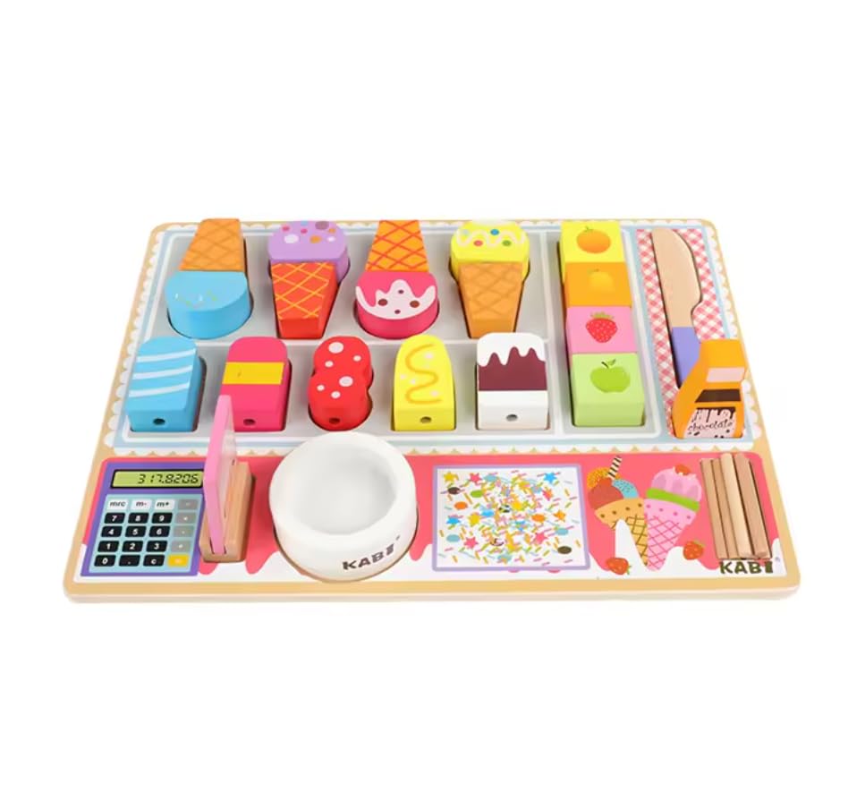 TOYARTSY Wooden Ice Cream Shop Play Set for Pretend Play | Imaginative Role Play Toy with Scoops, Cones & Toppings | Montessori Educational Toy for Kids Ages 3-6 | Fun Learning & Creativity Boost! (B0BX9KSQCB) Amazon Price History, Amazon Price Tracker