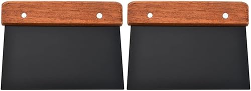 BESTonZON Raspador de mango de madera para tartas, cuchillo multifunción para el hogar, conveniente con cortador de masa, superficie de pastelería,