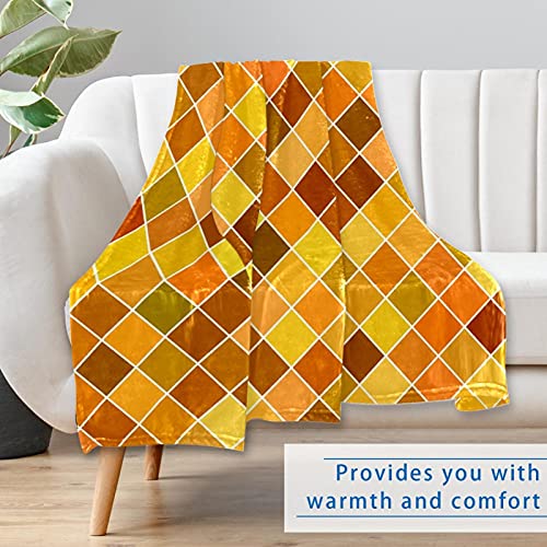 Couverture douce de qualité supérieure motif carré géométrique lit