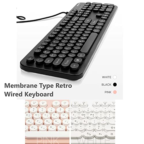 Gashina Story Korean/English Keyboard Retro And Simple Design Full Size Keyboard For Desktop thumb #1