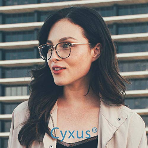 Image of Cyxus 2 Pack Blue Light Glasses for Women, Blue Light Blocking Computer Eyeglasses for Woman Anti Eye Fatigue Eyewear Reduce Headaches