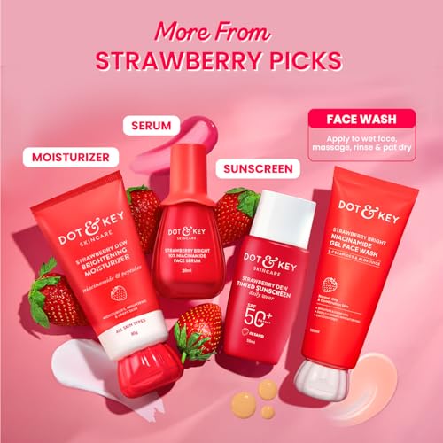 Image of Strawberry Bright Niacinamide Gel Face Wash, Non-Drying Formula, Brightens & Smoothes, Evens Skin Tone, Reduces Excess Oil, Unclogs Pores, Deeply Cleanses, For Oily & Combination Skin