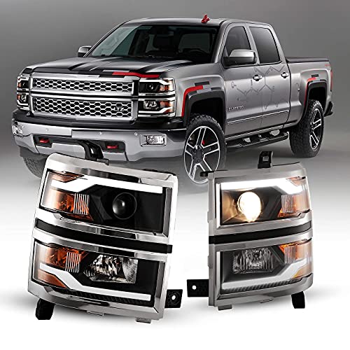 Headlight for 2014 2015 Chevy Silverado 1500,WOLFSTORM 2014 2015 Chevy Silverado 1500 Headlight Replacement