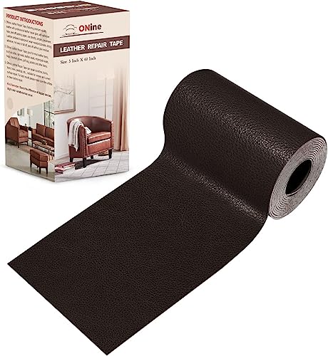 Image of ONine Leather Repair Tape, 3 x 60 inches, Brown, for Furniture, Vinyl, Sofas, Car Seats, Chairs
