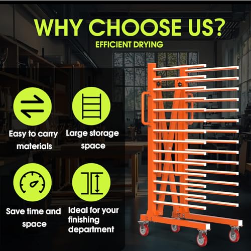 Image of MOOFI 15-Shelf Door & Cabinet Door Paint Drying Rack-Heavy-Duty Metal Rack for Painting,Staining & Curing Doors,Cabinet Doors,Trim & Wood Panels- Space-Saving Drying System for Shops & Remodeling Pros