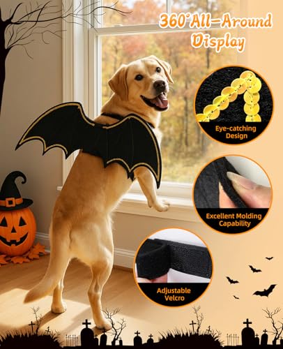 Disfraz Halloween alas de murciélago para perros S-M miniatura 3