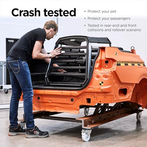 Thule Allax Hundebox, Transportbox Hund, Hundebox für Auto Black/Aluminum S