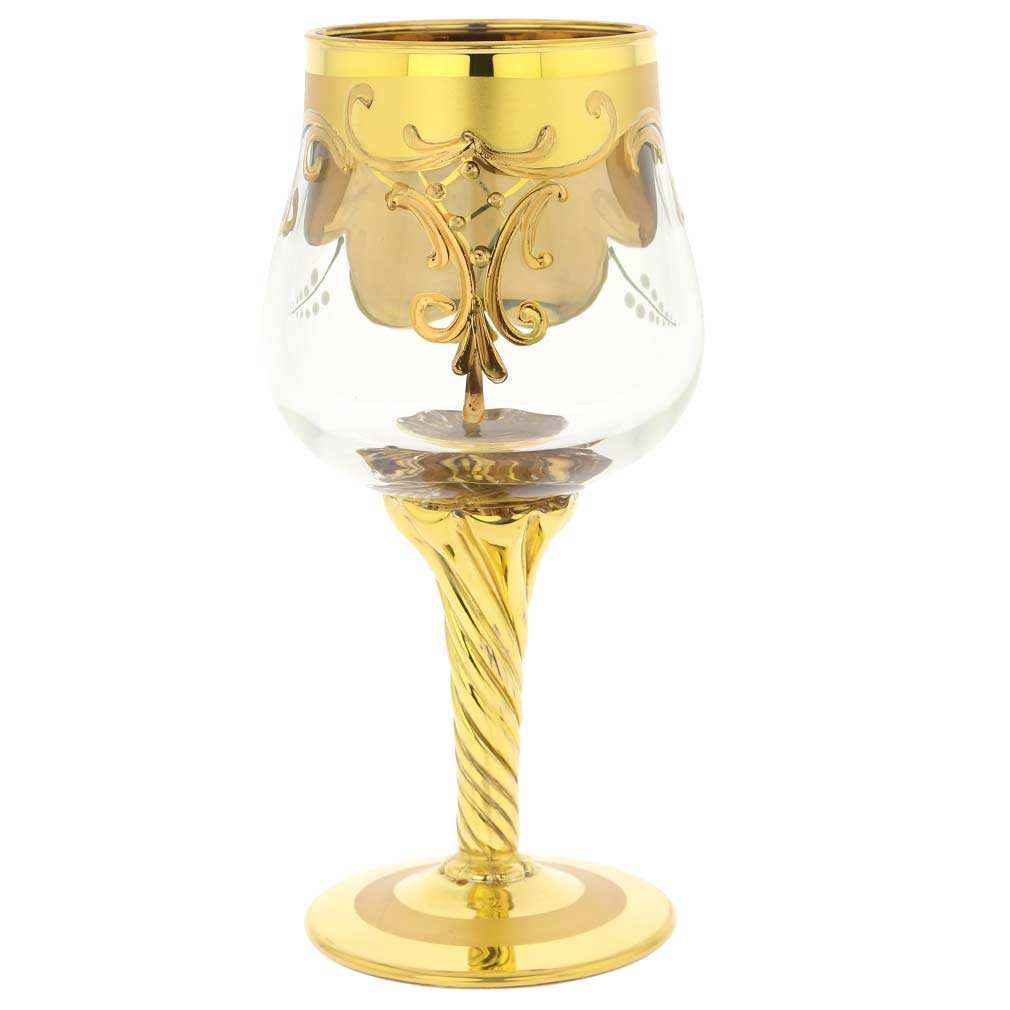 Amazon | GlassOfVenice 2個セット ムラーノガラス ワイングラス 24K