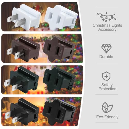 24PCS Electric Plugs Vampire Plugs Light Slip Plug SPT-2 Female Connector Plugs Replacement for Lighting Decoration Black by SBQWMZON - Used condition - Image 3