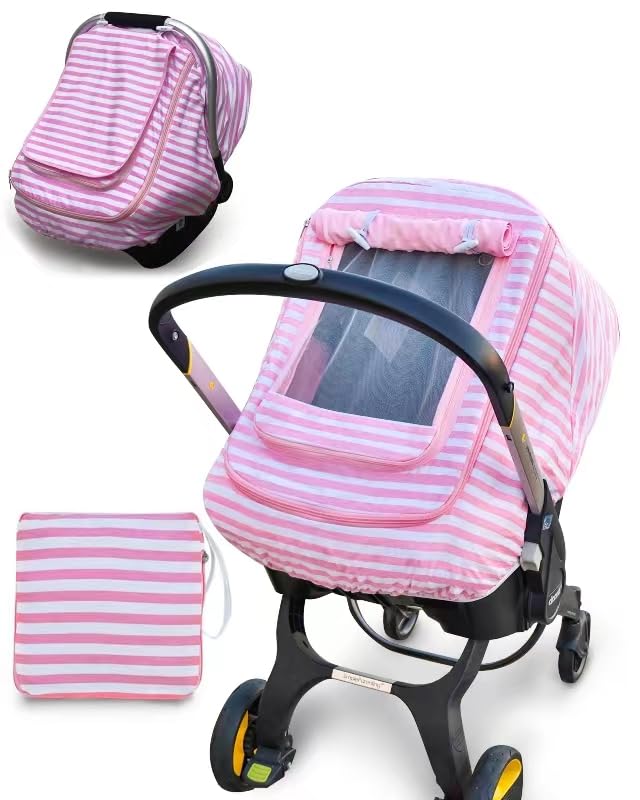 Fundas de asiento de automóvil para bebés, funda de asiento de automóvil para niños y niñas, resistente al viento, toldo de asiento de automóvil a