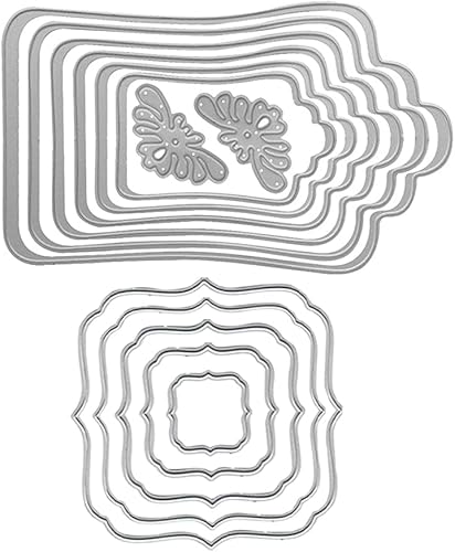 Miniatura 5 de Troqueles de corte de metal anidados, troqueles de marco de encaje para hacer tarjetas, herramienta de plantilla de plantilla de relieve para