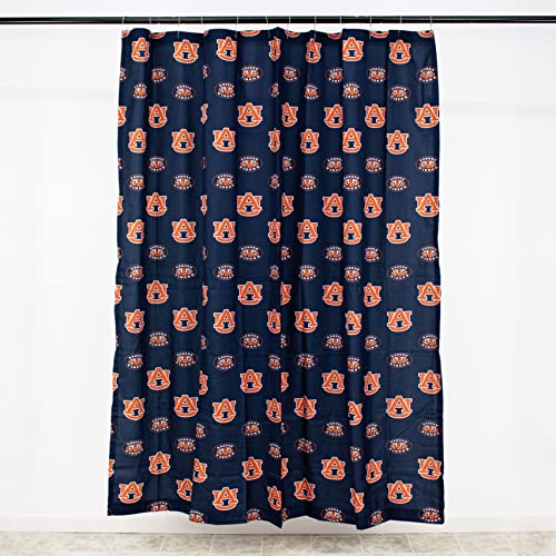 Image of College Covers Everything Comfy Auburn Tigers Bright and Colorful Shower Curtain Cover 70 inch x 72 inch