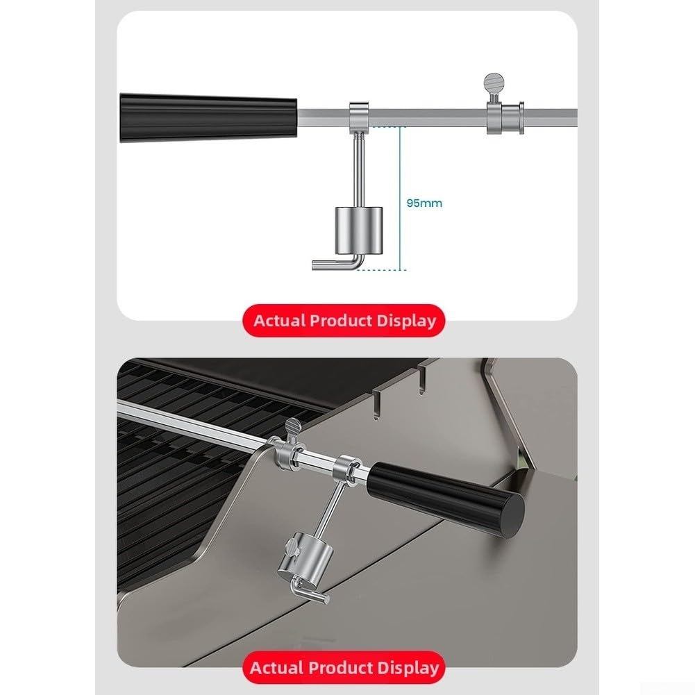Kit per girarrosto per barbecue, forchetta in acciaio inox, accessori per griglia elettrica esterna, spiedo arrosto per barbecue