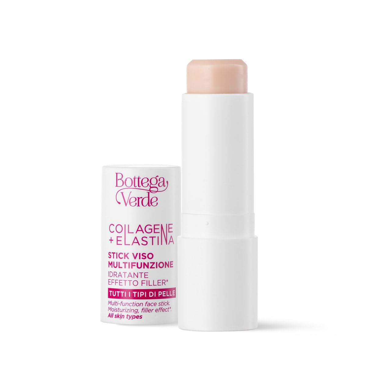 Bottega Verde - Stick Viso Multifunzione, Collagene + Elastina, 12 ml, Azione Idratante, Effetto Filler, per Tutti i Tipi di Pelle