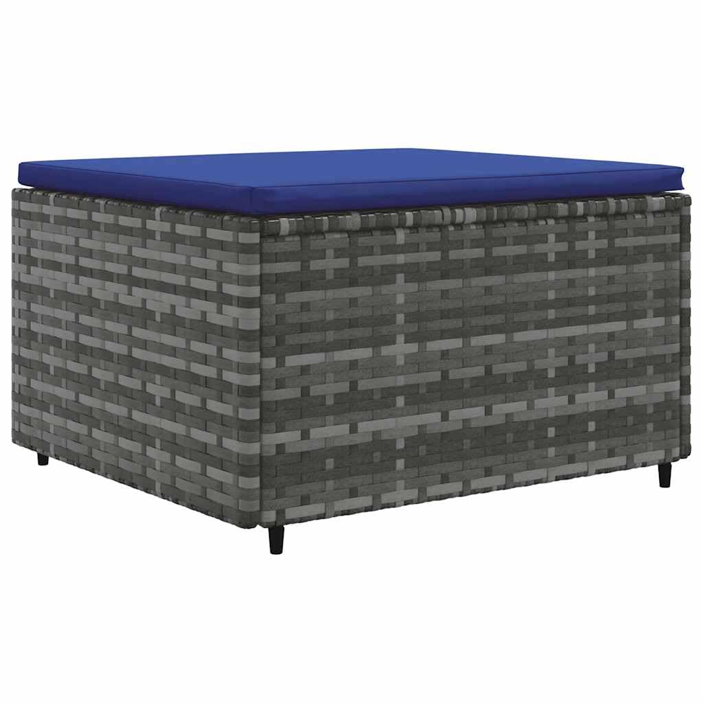 Set di 4 mobili da giardino in rattan sintetico grigio con cuscini