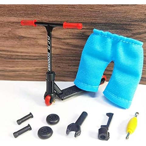 Tech Deck Finger Scooter Set, Skate Ramp Pro Fingerboard with Mini Scooters Tools and Finger Board Accessories Grip, Mini Finger Scooter Interactive Finger Toy Novelty Sensory Skateboard Kit - Black Cover