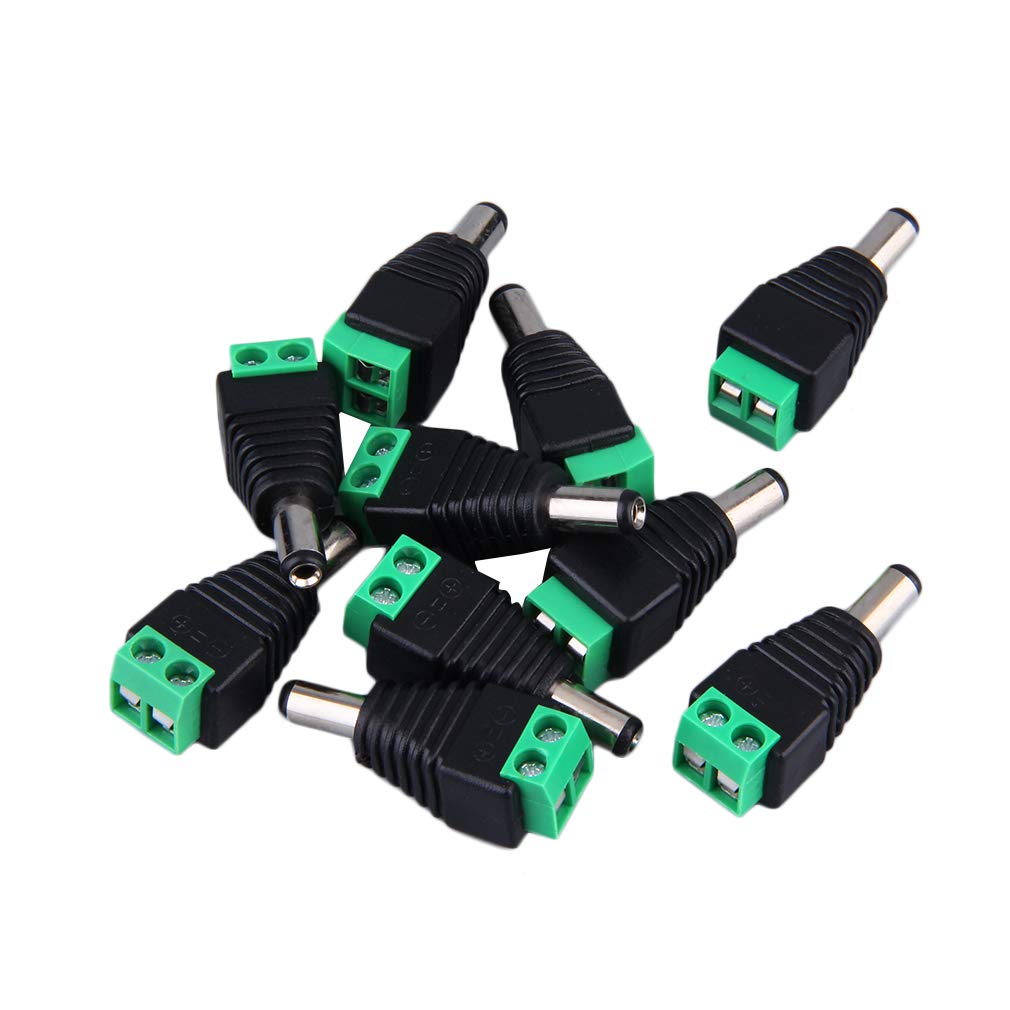 LipiWorld® Dc Connectors Screw Type for CCTV Camera DVR (PACK-10 Male Jack)