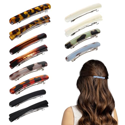 Pequeñas pinzas para cabello 8 piezas diseño carey francés miniatura 1