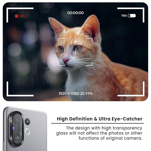 Image of ArmourPro Camera Lens Protector for Vivo V60 (6.77 Inches) Tough HD Individual Aluminum Alloy Rings 9H Camera Cover, Scratch-Resistant,Camera Lens Protection| Black, 1 Pack