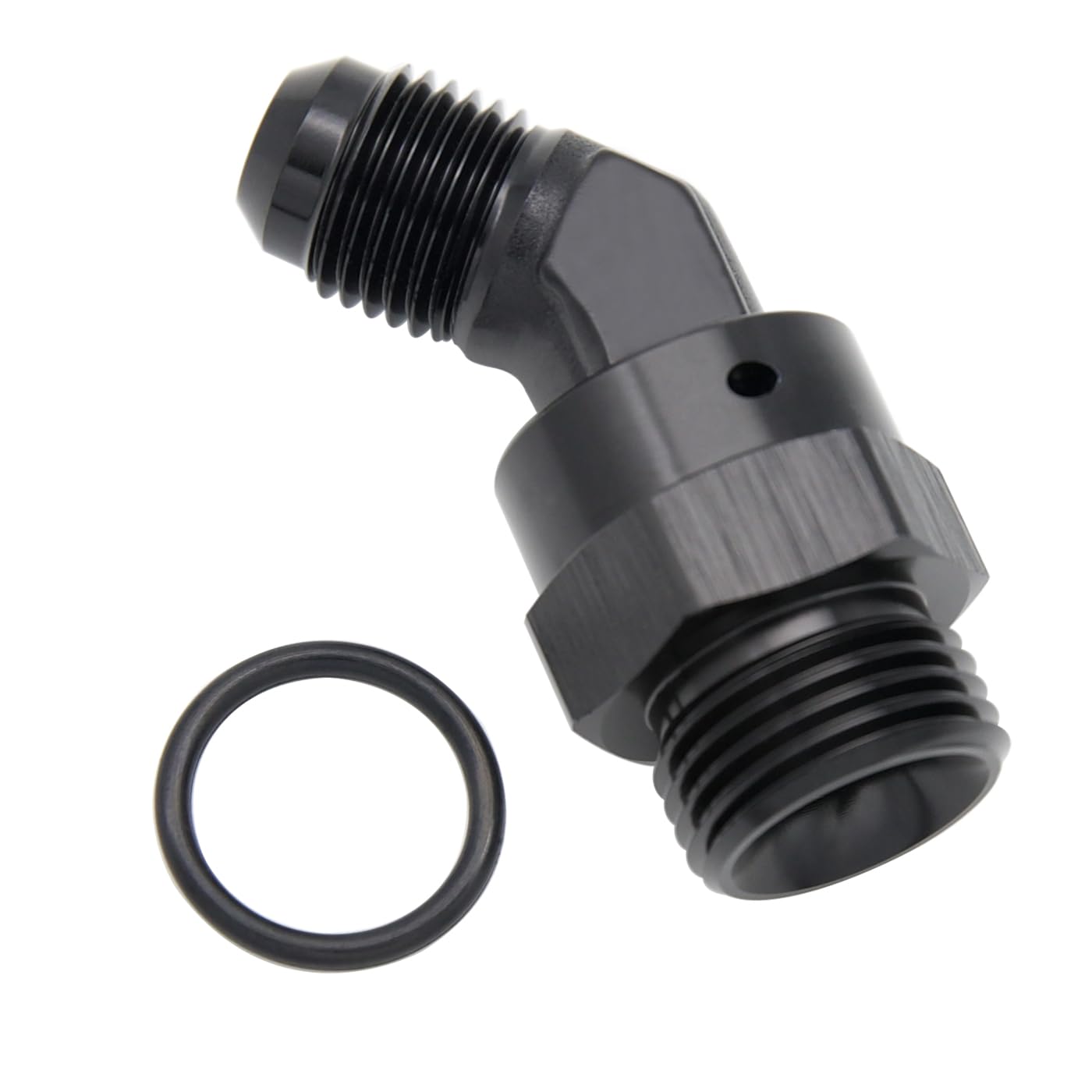 Adaptador AN8 ORB a AN6 Macho Flare racor de aluminio de 45 grados para fluido