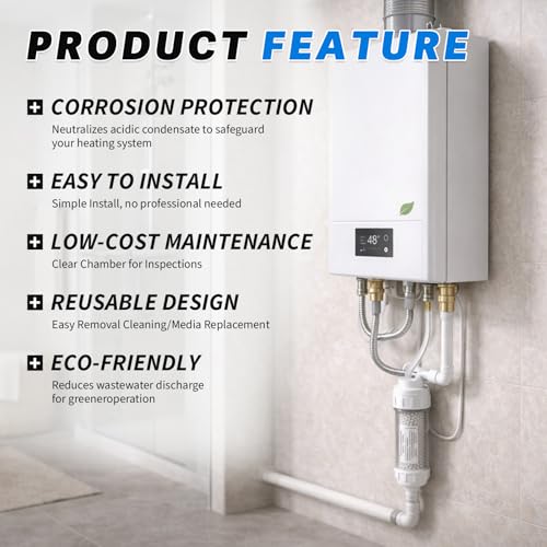Lazenta 804000074 Condensate Neutralizer Kit Compatible with Rinnai Sensei SE+ & M Series Tankless Water Heaters & Boilers Including RU199i RUC98i M120SN