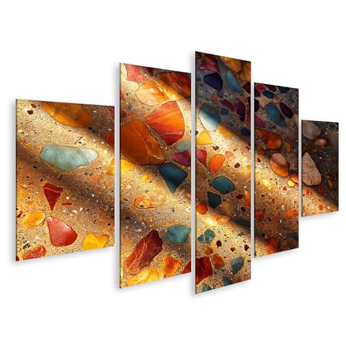Tableau sur toile terrazzo vivant islandburner de 5 pièces pour décoration