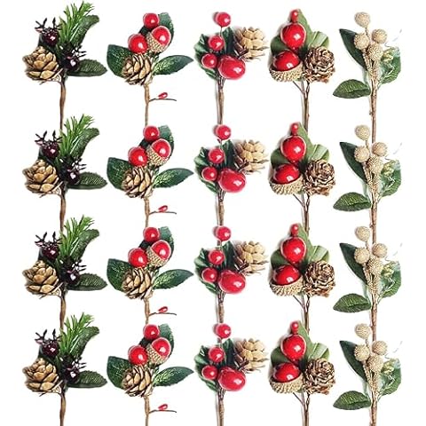 VKTY Christmas Floral Arrangement with Pine Cones Cover