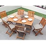 Beliani Cento Gartentisch Set Akazienholz Dunkelbraun