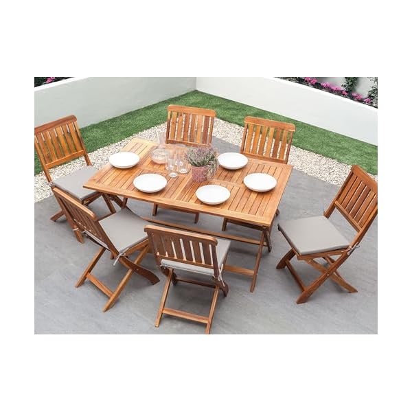 Beliani Cento Gartentisch Set Akazienholz Dunkelbraun