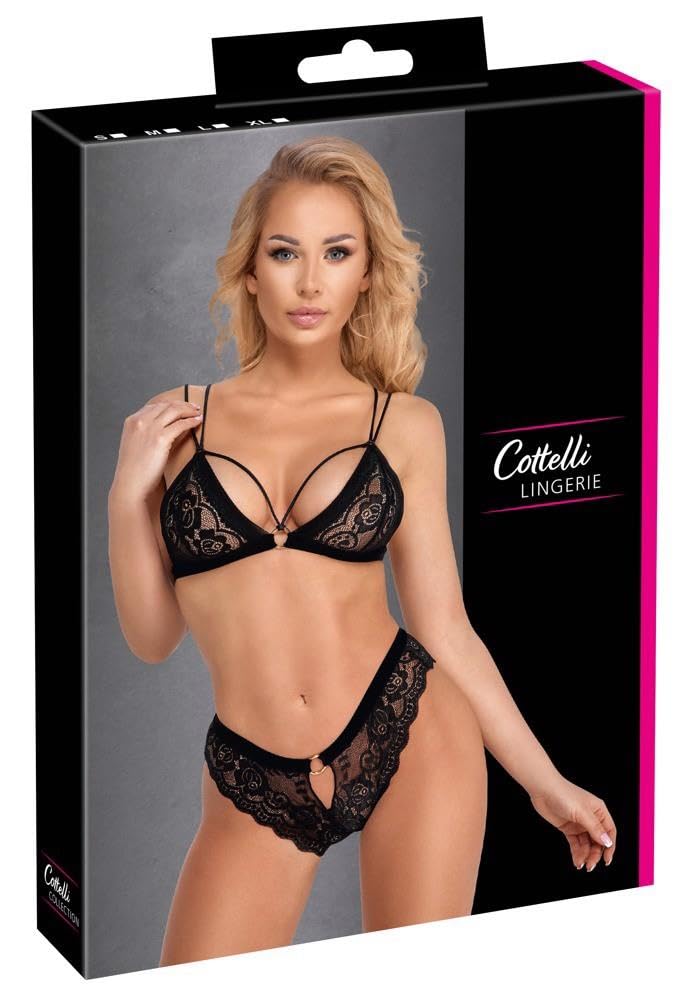Cottelli Lingerie Women's Bra Set Lace Black M