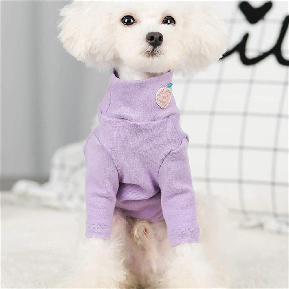 Vêtements pour animaux S-XXL en coton chaud violet motif fruits pour chiens de petite taille